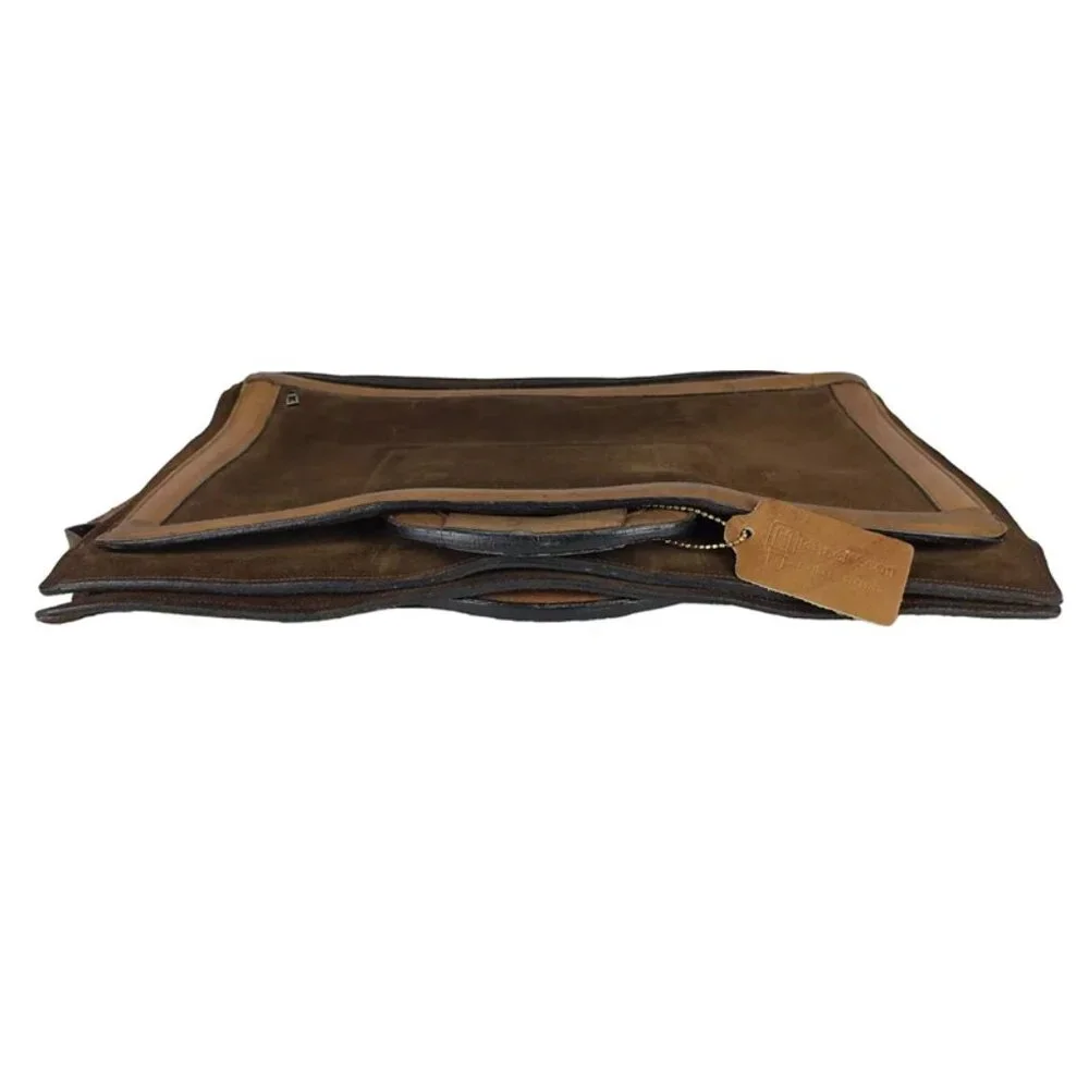 Michael Scott Unisex Adult Brown Suede‎ Double Top Handle Briefcase Bag